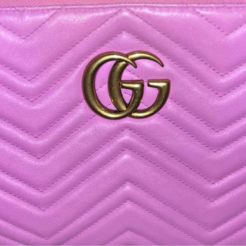 Gucci Vintage Marmont Quilted Chevron Ultra Violet Shoulder Bag with Dust Bag EC - Picture 4 of 14